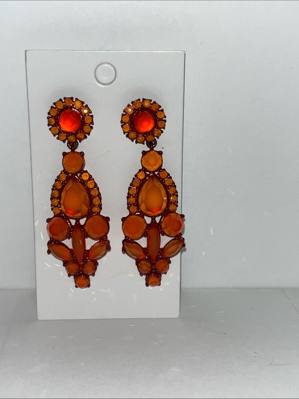 J. Crew Orange Faceted Drop Earrings - Picture 3 of 4